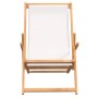 Silla de playa plegable de madera maciza de teca crema de vidaXL, Sillas de jardín - Ref: Foro24-317696, Precio: 106,20 €, De...