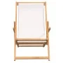 Silla de playa plegable de madera maciza de teca crema de vidaXL, Sillas de jardín - Ref: Foro24-317696, Precio: 88,95 €, Des...