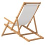 Silla de playa plegable de madera maciza de teca crema de vidaXL, Sillas de jardín - Ref: Foro24-317696, Precio: 106,20 €, De...