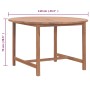 Mesa de comedor de jardín madera maciza de teca Ø110x75 cm de vidaXL, Mesas de jardín - Ref: Foro24-318476, Precio: 226,27 €,...