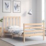 Estructura de cama con cabecero madera maciza 90x200 cm de vidaXL, Camas y somieres - Ref: Foro24-3193776, Precio: 90,64 €, D...