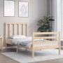 Estructura de cama con cabecero madera maciza 90x200 cm de vidaXL, Camas y somieres - Ref: Foro24-3193776, Precio: 90,64 €, D...