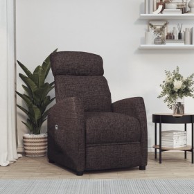 Sillón elevable tela marrón oscuro en Sillones | Comprar online en Foru.es