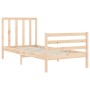 Estructura de cama con cabecero madera maciza 90x200 cm de vidaXL, Camas y somieres - Ref: Foro24-3193776, Precio: 90,64 €, D...