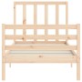 Estructura de cama con cabecero madera maciza 90x200 cm de vidaXL, Camas y somieres - Ref: Foro24-3193776, Precio: 90,64 €, D...