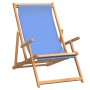 Silla de playa plegable de madera maciza de teca azul de vidaXL, Sillas de jardín - Ref: Foro24-317697, Precio: 90,75 €, Desc...