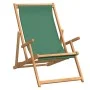 Silla de playa plegable de madera maciza de teca verde de vidaXL, Sillas de jardín - Ref: Foro24-317699, Precio: 72,76 €, Des...