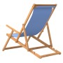 Silla de playa plegable de madera maciza de teca azul de vidaXL, Sillas de jardín - Ref: Foro24-317697, Precio: 90,75 €, Desc...