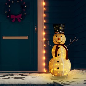Muñeco de nieve de Navidad con luces LED tela lujosa 120 cm en Decoración Festiva y Estacional | Comprar online en Foru.es