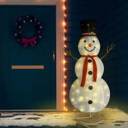 Muñeco de nieve de Navidad con luces LED tela lujosa 180 cm en Decoración Festiva y Estacional | Comprar online en Foru.es