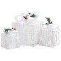 Caja regalo decorativa Navidad 3 pzas blanca exterior/interior en Decoración Festiva y Estacional | Comprar online en Foru.es
