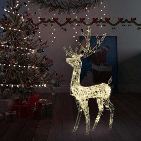 Adorno reno de Navidad acrílico blanco cálido 140 LEDs 120 cm en Decoración Festiva y Estacional | Comprar online en Foru.es