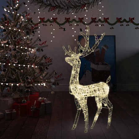 Adorno reno de Navidad acrílico blanco cálido 140 LEDs 120 cm en Decoración Festiva y Estacional | Comprar online en Foru.es