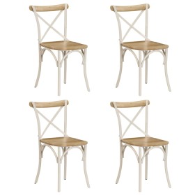 Sillas con respaldo cruzado 4 uds madera maciza de mango blanco en Sillas de comedor | Comprar online en Foru.es