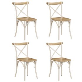 Sillas con respaldo cruzado 4 uds madera maciza de mango blanco en Sillas de comedor | Comprar online en Foru.es