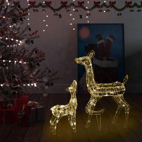 Familia de renos de Navidad acrílico blanco cálido 160 LEDs en Decoración Festiva y Estacional | Comprar online en Foru.es
