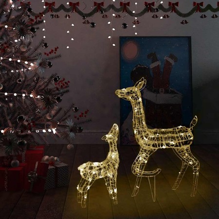 Familia de renos de Navidad acrílico blanco cálido 160 LEDs en Decoración Festiva y Estacional | Comprar online en Foru.es