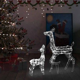 Familia de renos de Navidad acrílico blanco frío 160 LEDs en Decoración Festiva y Estacional | Comprar online en Foru.es