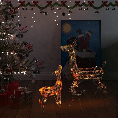 Familia de renos de Navidad acrílico 160 LEDs de colores en Decoración Festiva y Estacional | Comprar online en Foru.es