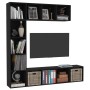 Mueble de TV y librería 3 piezas negro 180x30x180 cm en Librerías y estanterías | Comprar online en Foru.es