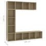 Mueble de TV y librería 3 piezas roble Sonoma 180x30x180 cm en Librerías y estanterías | Comprar online en Foru.es