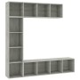 Mueble de TV y librería 3 piezas gris hormigón 180x30x180 cm en Librerías y estanterías | Comprar online en Foru.es