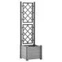 Jardinera con enrejado PP gris piedra 43x43x142 cm de vidaXL, Maceteros y jardineras - Ref: Foro24-317581, Precio: 86,42 €, D...