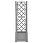 Jardinera con enrejado PP gris piedra 43x43x142 cm de vidaXL, Maceteros y jardineras - Ref: Foro24-317581, Precio: 88,02 €, D...