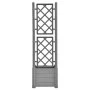 Jardinera con enrejado PP gris piedra 43x43x142 cm de vidaXL, Maceteros y jardineras - Ref: Foro24-317581, Precio: 86,42 €, D...