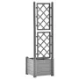 Jardinera con enrejado PP gris piedra 43x43x142 cm de vidaXL, Maceteros y jardineras - Ref: Foro24-317581, Precio: 86,42 €, D...