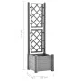 Jardinera con enrejado PP gris piedra 43x43x142 cm de vidaXL, Maceteros y jardineras - Ref: Foro24-317581, Precio: 86,42 €, D...