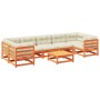 Set de sofás jardín 8 pzas con cojines madera pino marrón cera en Conjuntos de jardín | Comprar online en Foru.es