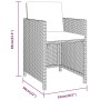 Set de comedor de jardín 3 piezas con cojines negro de vidaXL, Conjuntos de jardín - Ref: Foro24-3094301, Precio: 223,74 €, D...