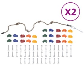 Presas de escalada con cuerda 50 piezas multicolor de vidaXL, Escalada - Ref: Foro24-3094306, Precio: 160,92 €, Descuento: %