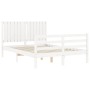 Estructura de cama con cabecero madera maciza blanco 140x190 cm de vidaXL, Camas y somieres - Ref: Foro24-3194747, Precio: 15...