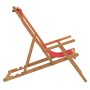 Silla de playa plegable de madera maciza de teca rojo de vidaXL, Sillas de jardín - Ref: Foro24-317700, Precio: 92,52 €, Desc...