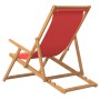 Silla de playa plegable de madera maciza de teca rojo de vidaXL, Sillas de jardín - Ref: Foro24-317700, Precio: 92,52 €, Desc...