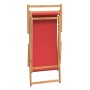 Silla de playa plegable de madera maciza de teca rojo de vidaXL, Sillas de jardín - Ref: Foro24-317700, Precio: 92,52 €, Desc...