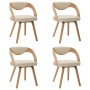 Sillas de comedor 4 uds madera curvada y cuero sintético crema en Sillas de comedor | Comprar online en Foru.es