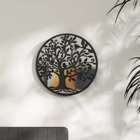 Black round iron mirror for indoor use 60x2.5 cm by vidaXL, Mirrors - Ref: Foro24-3093542, Price: 90,00 €, Discount: %