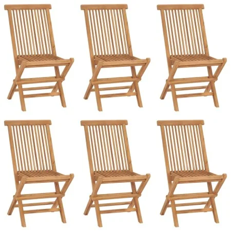 Sillas de jardín plegables 6 unidades madera maciza de teca de vidaXL, Sillas de jardín - Ref: Foro24-3096591, Precio: 288,60...
