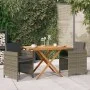 Set de comedor de jardín 3 piezas con cojines gris de vidaXL, Conjuntos de jardín - Ref: Foro24-3094303, Precio: 227,19 €, De...