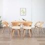 Sillas de comedor 6 uds madera curvada y cuero sintético crema en Sillas de comedor | Comprar online en Foru.es