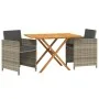 Set de comedor de jardín 3 piezas con cojines gris de vidaXL, Conjuntos de jardín - Ref: Foro24-3094303, Precio: 227,19 €, De...