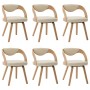Sillas de comedor 6 uds madera curvada y cuero sintético crema en Sillas de comedor | Comprar online en Foru.es