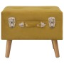 Taburete de almacenamiento de terciopelo amarillo mostaza 40 cm de vidaXL, Bancos para recibidores y almacenamiento - Ref: Fo...
