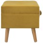 Taburete de almacenamiento de terciopelo amarillo mostaza 40 cm de vidaXL, Bancos para recibidores y almacenamiento - Ref: Fo...