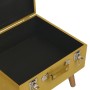 Taburete de almacenamiento de terciopelo amarillo mostaza 40 cm de vidaXL, Bancos para recibidores y almacenamiento - Ref: Fo...