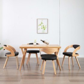 Sillas de comedor 4 uds madera curvada cuero sintético negro en Sillas de comedor | Comprar online en Foru.es