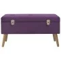 Banco con compartimento de terciopelo morado 80 cm de vidaXL, Bancos para recibidores y almacenamiento - Ref: Foro24-329931, ...